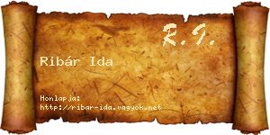Ribár Ida névjegykártya
