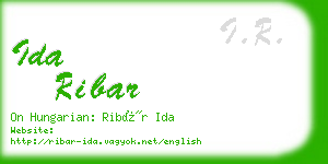 ida ribar business card